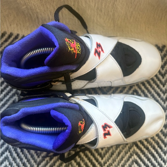 Nike Air Jordan 8 Retro Three-Peat 305368-142 White Black Concord Infrared 6.5Y - Picture 2 of 9